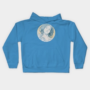 Head of a young woman Kids Hoodie